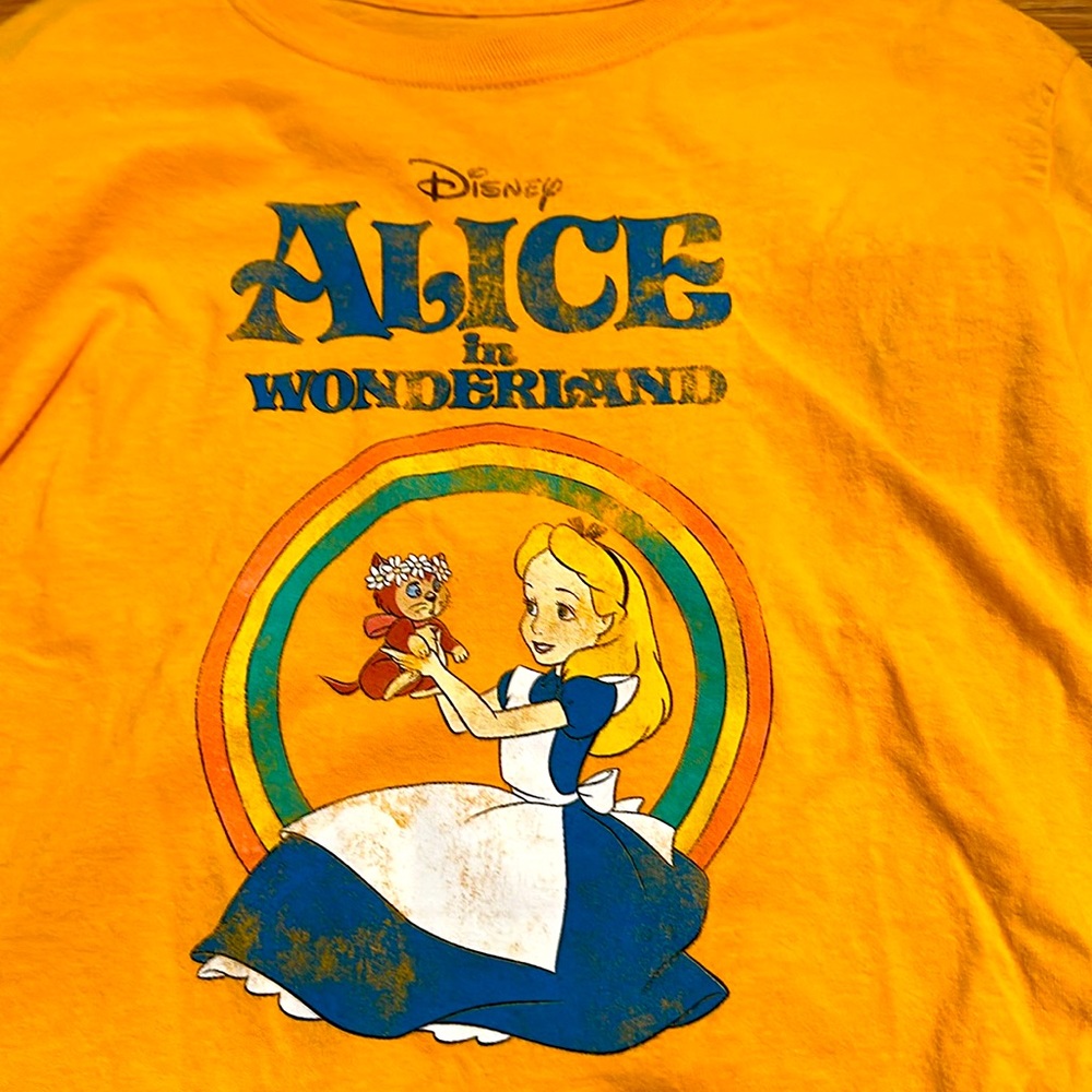 Brand new Alice In Wonderland cropped graphic top
